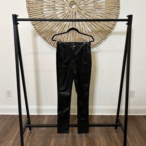 PRETTY LOTTLE-THING BLACK FAUX LEATHER PANTS WITH BUCKLE